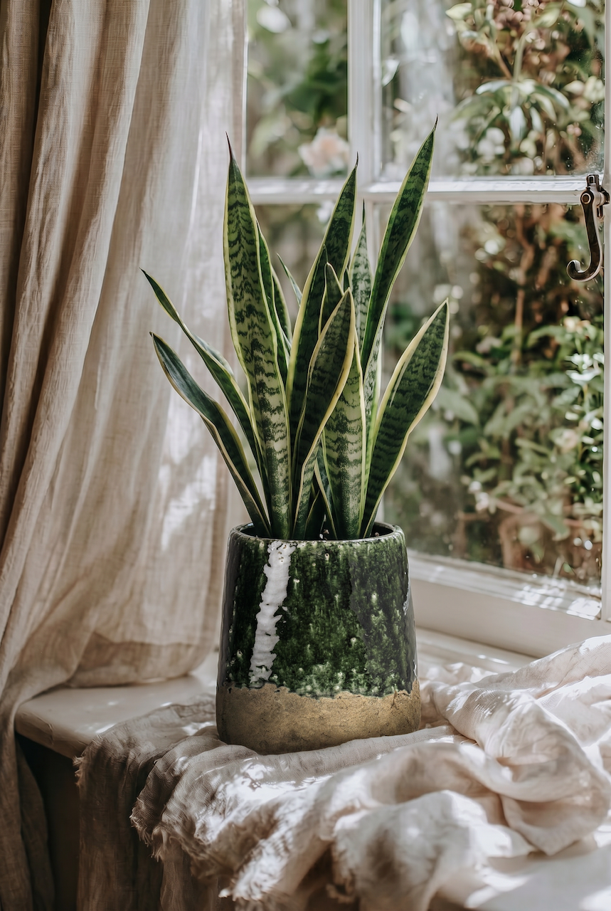 De Moss conische plantenpot - betongroen - L