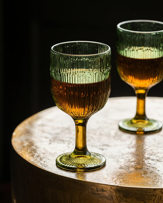 Het Mosrimpel-wijnglas - groen