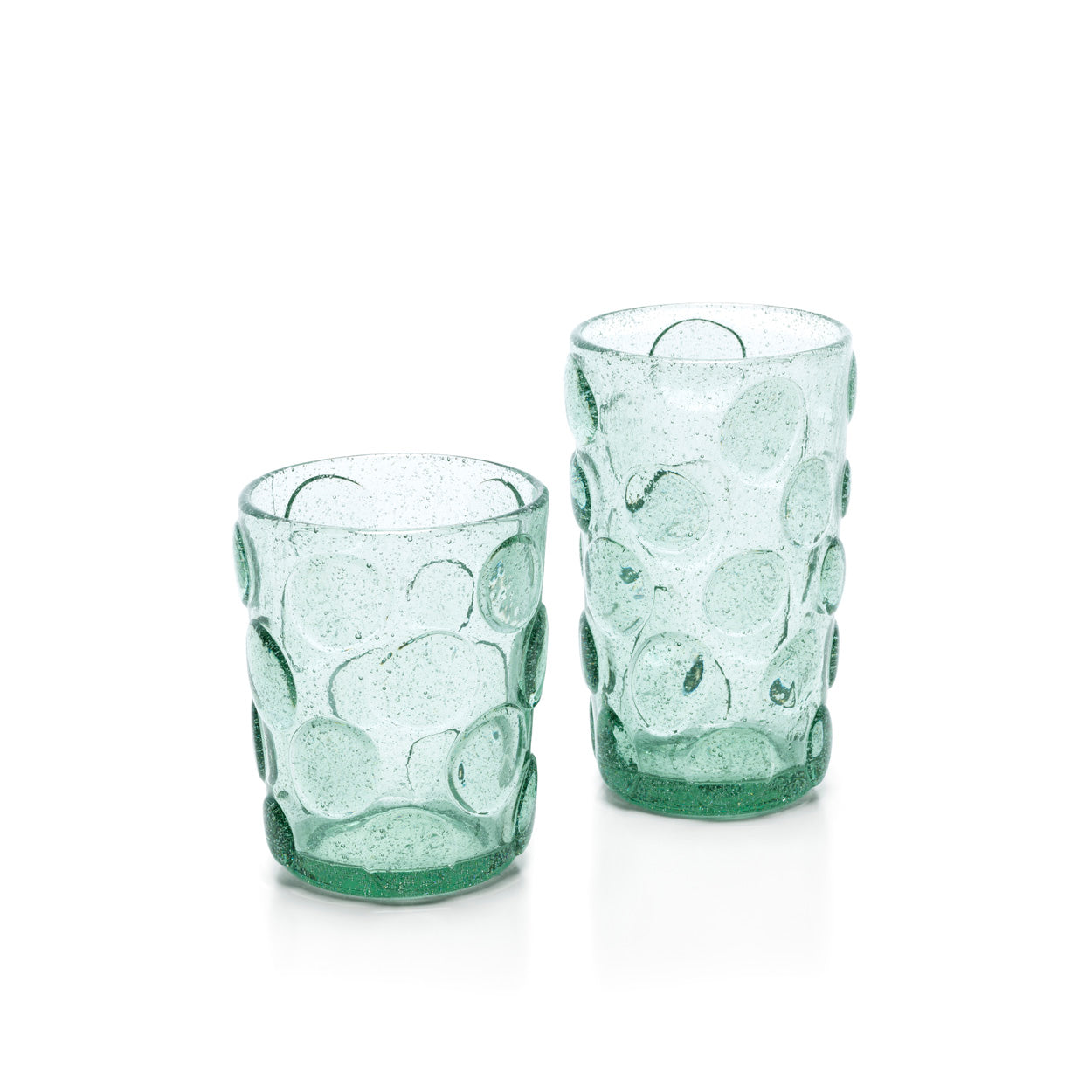 Waterglas met gematteerde stippen - Aqua