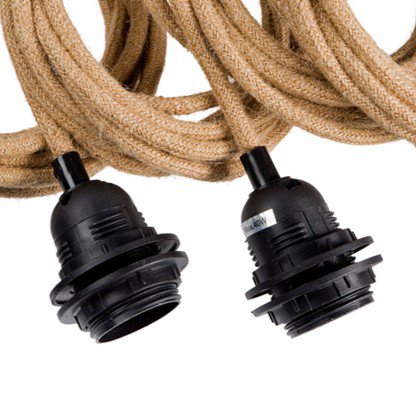 Fitting Lamp Ceiling - Natural/Black - 5 Fittings