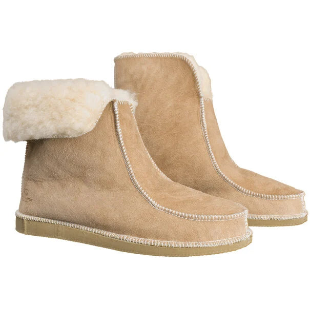 Lamsvacht Hoge Pantoffels - Camel- Maat 49