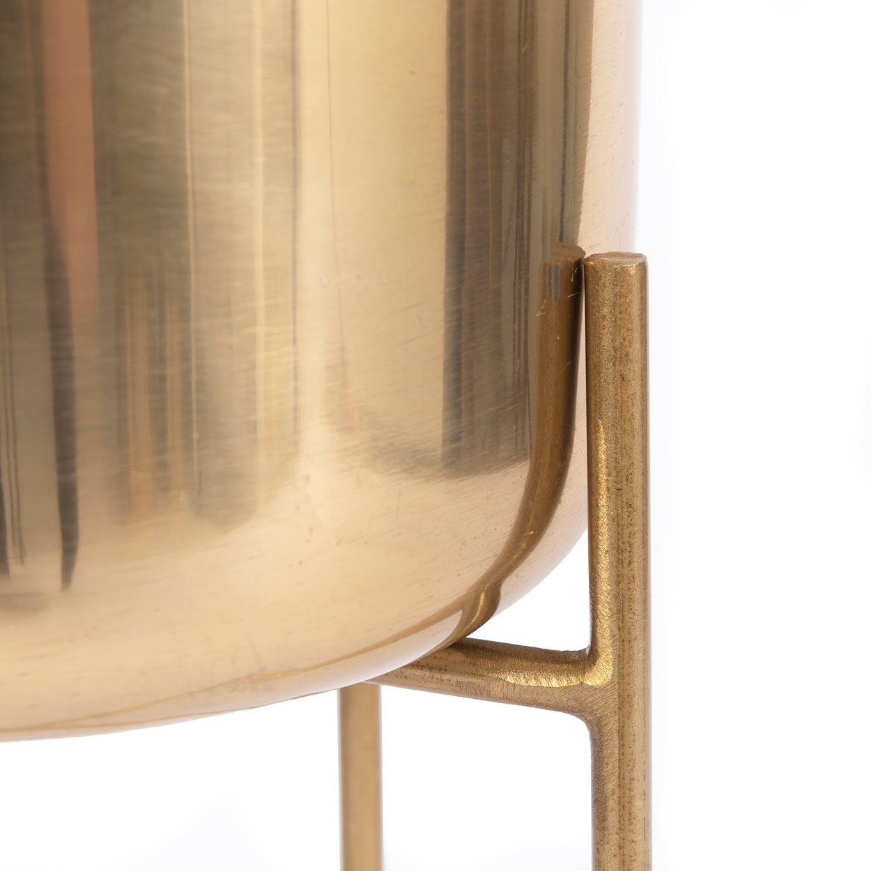 De messing plantenbak op standaard - Messing - M