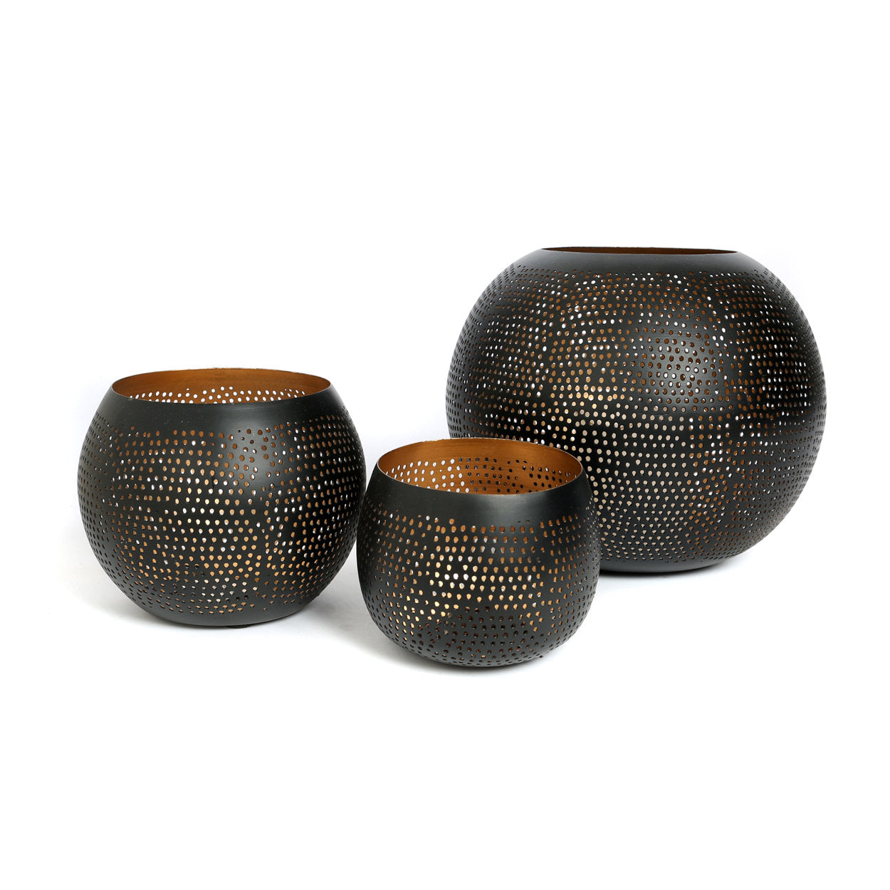 De pierced bol - zwart goud - L