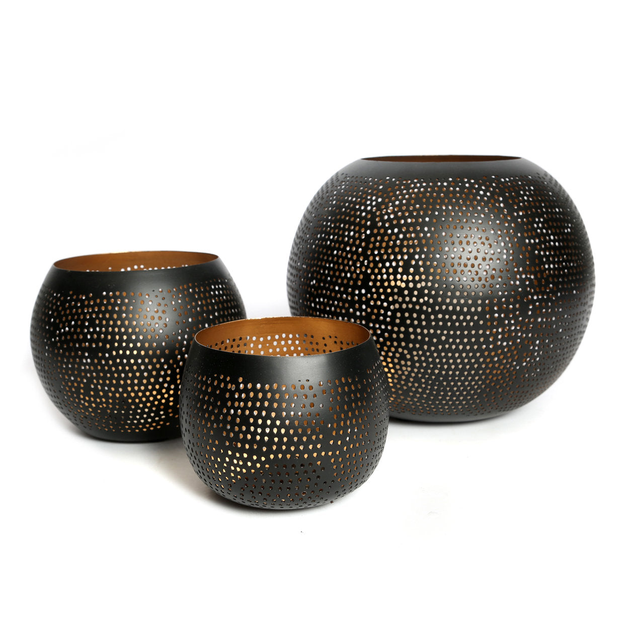 De pierced bol - zwart goud - S