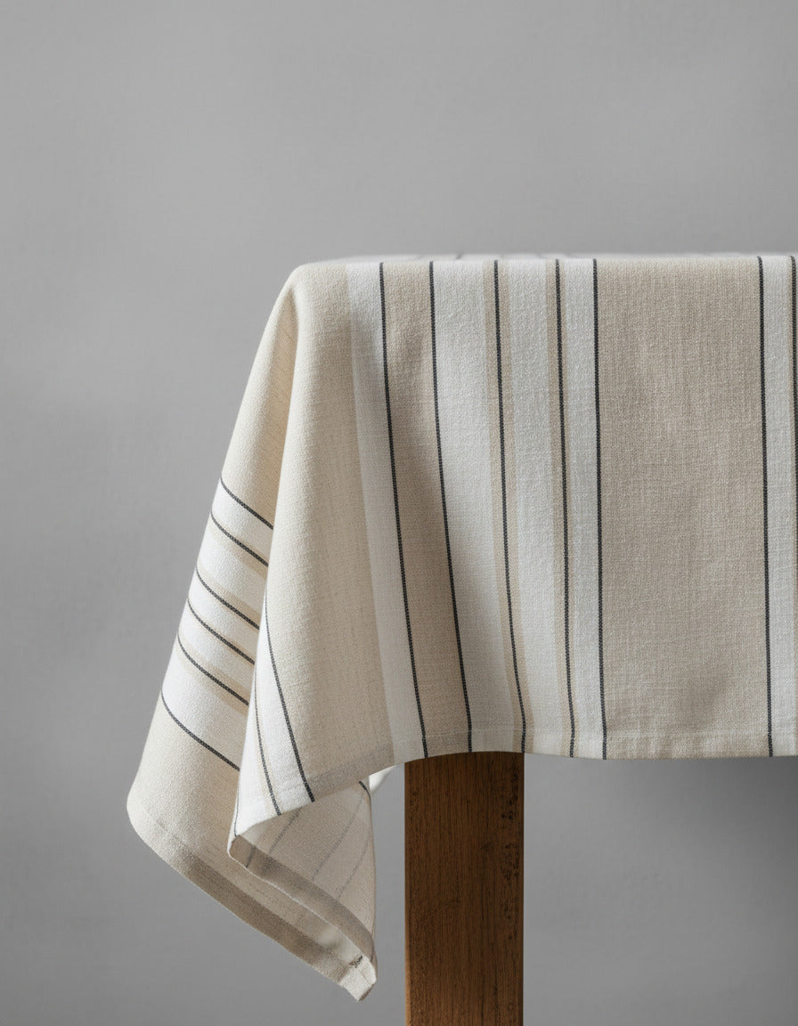 Provence Tafelkleed - Natuurlijk Zwart Wit - 150x250