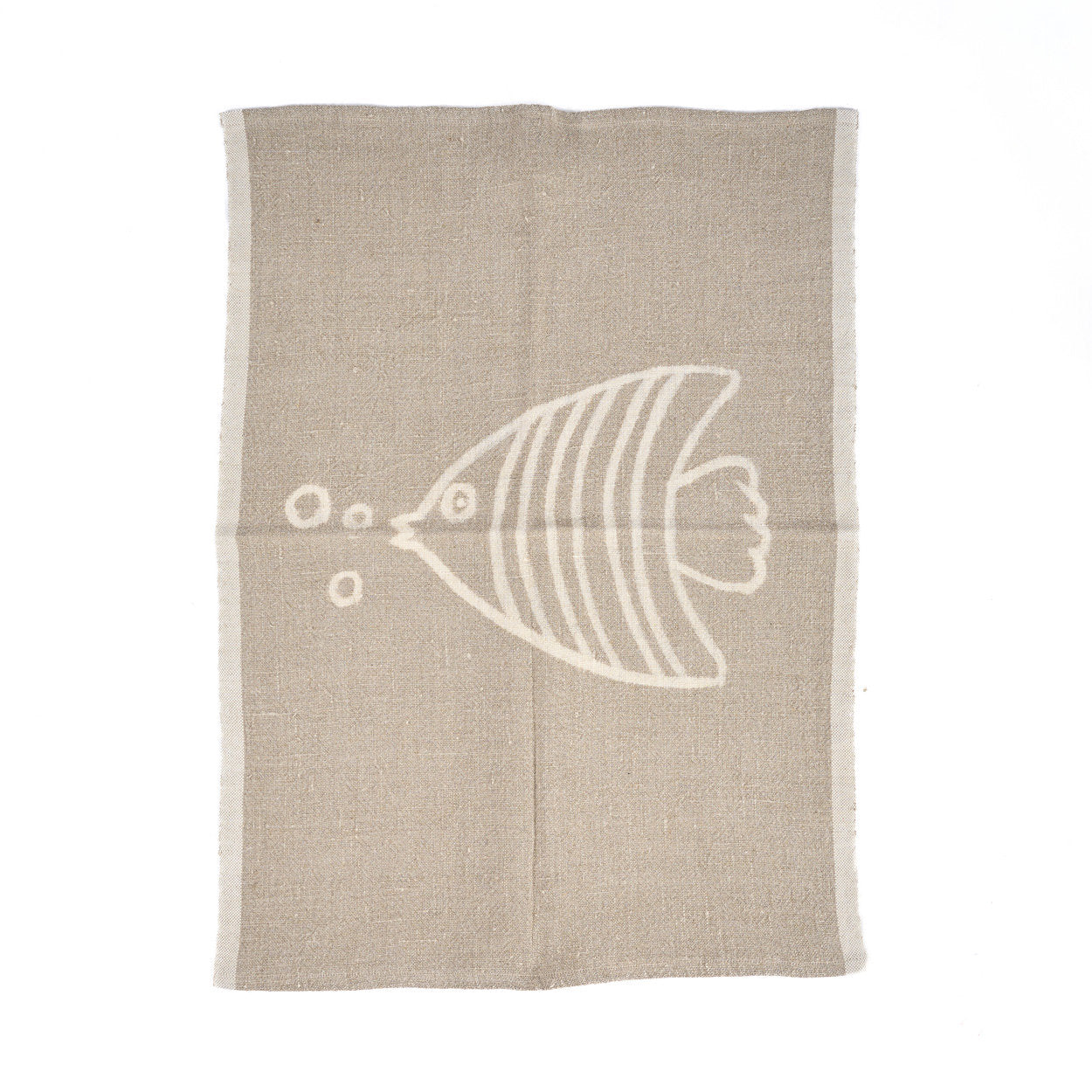 Linnen Fish Keukendoek - Natuurlijk Wit - 50x70