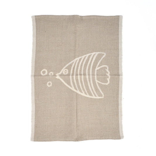 Linnen Fish Keukendoek - Natuurlijk Wit - 50x70