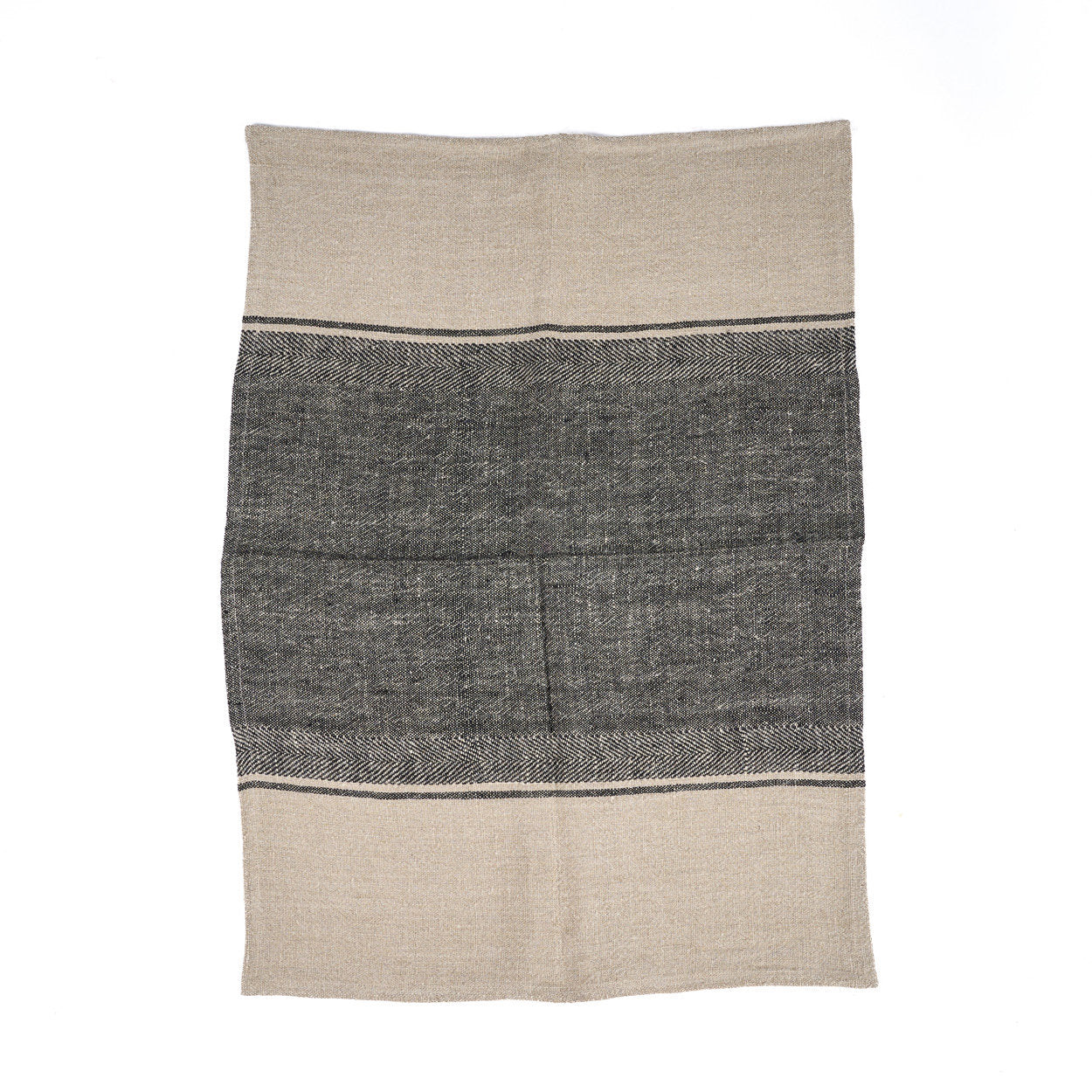 Linnen Moody Keukendoek - Natuurlijk Zwart - 50x70