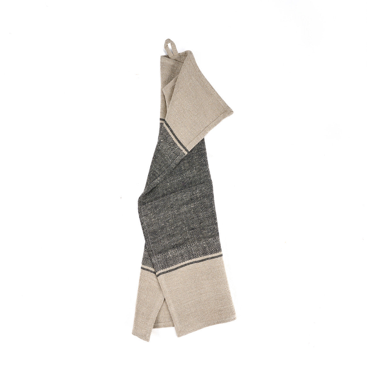 Linnen Moody Keukendoek - Natuurlijk Zwart - 50x70