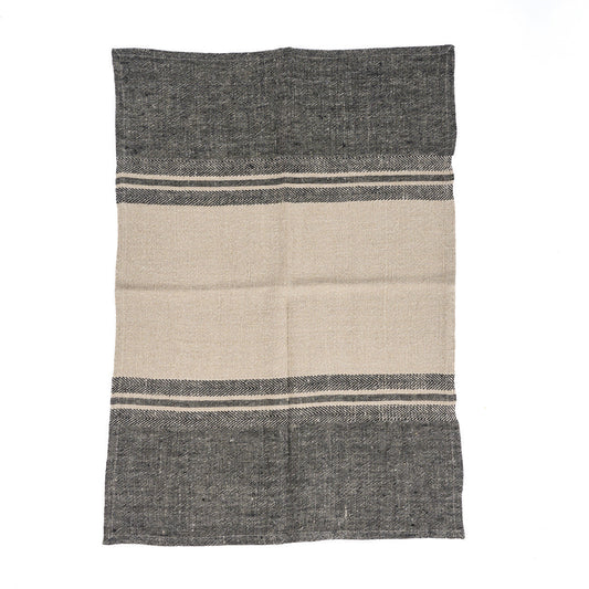 Linnen Dash Keukendoek - Natuurlijk Zwart - 50x70