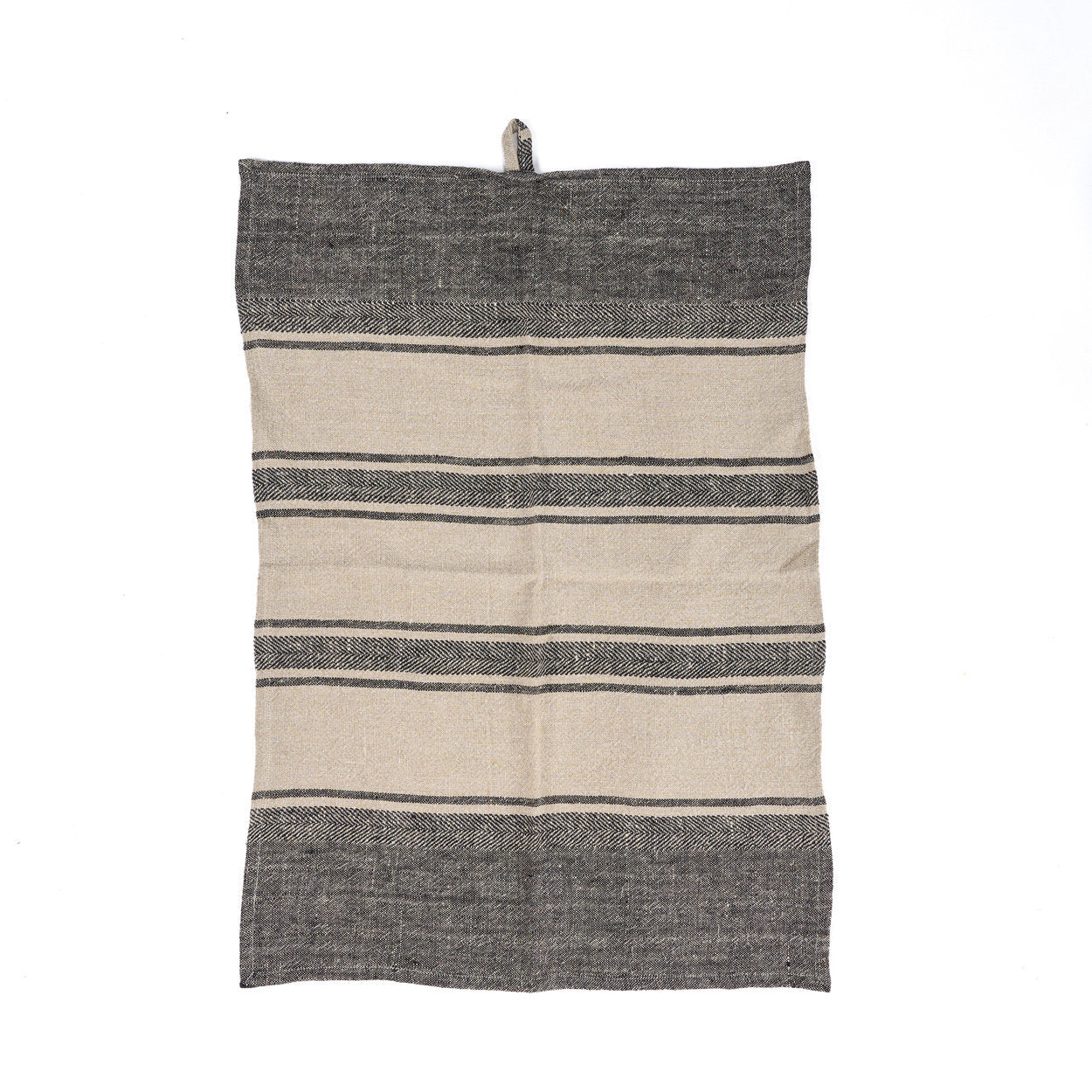 Linnen Smudge Keukendoek - Natuurlijk Zwart - 50x70