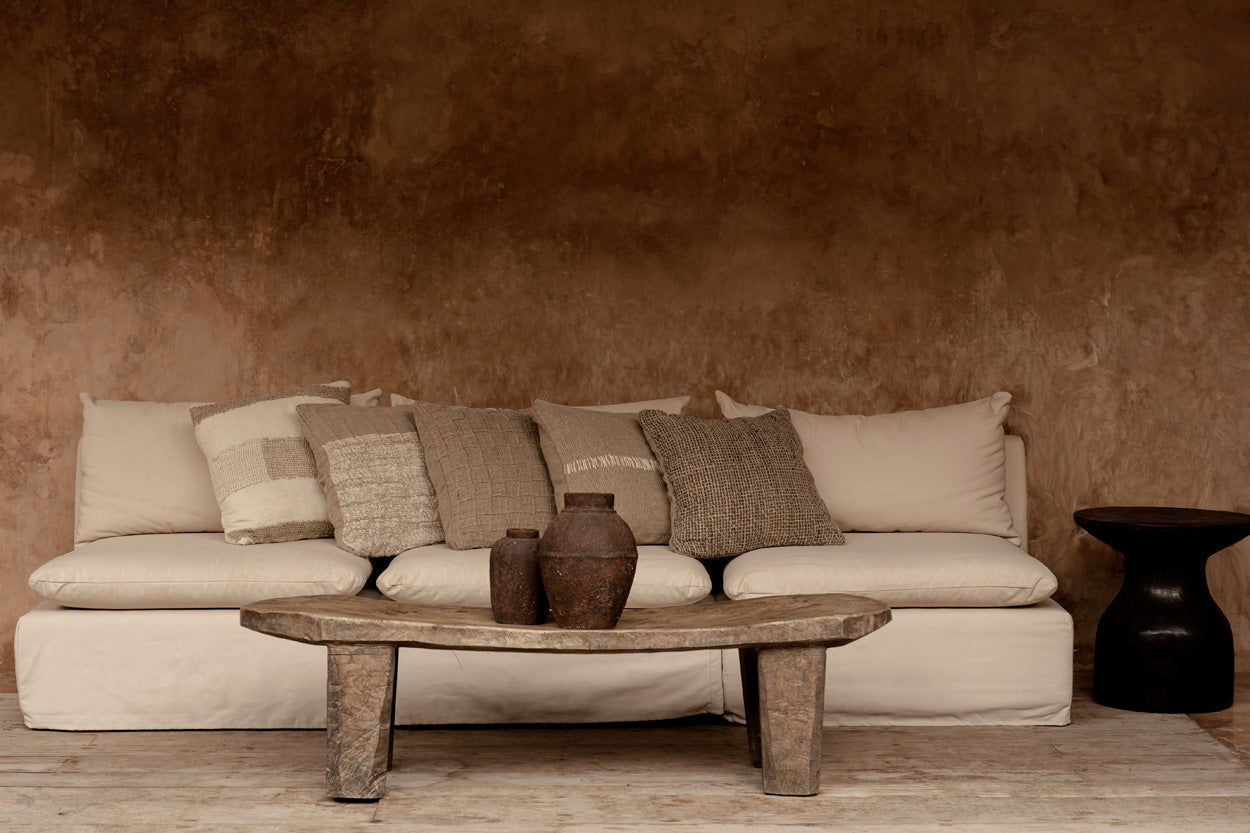 Linnen Stitch Kussensloop - Naturel Wit 50x50