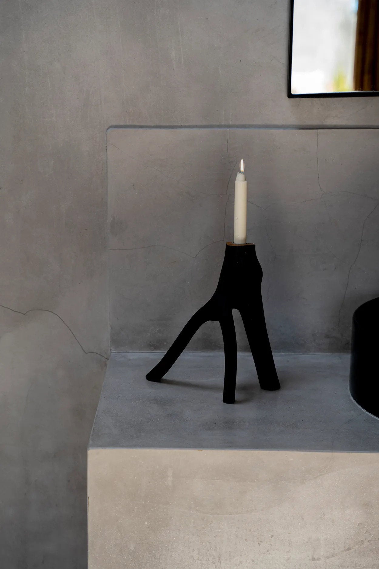 The Triple Branch Candle Holder - Black
