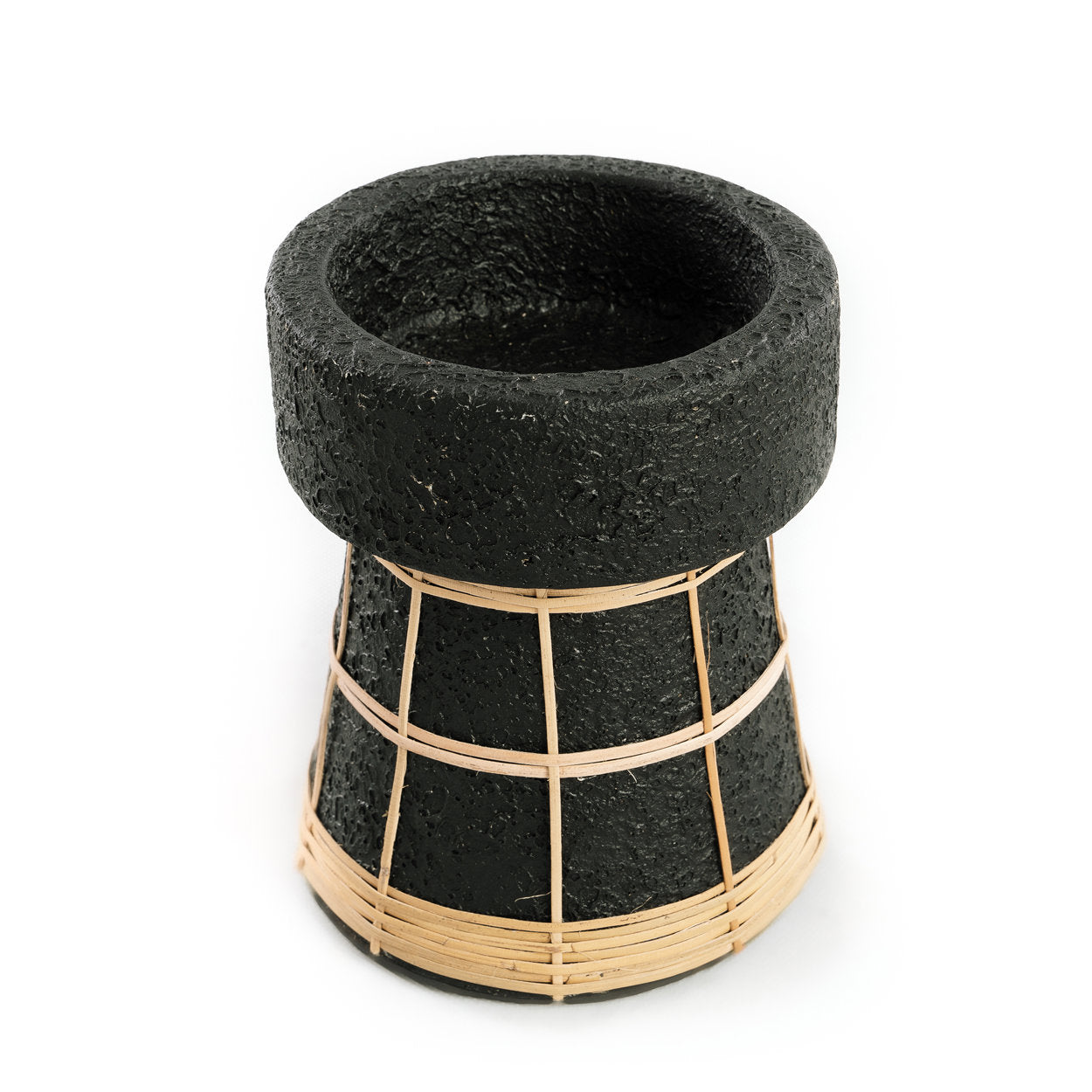The serene candle holder - black natural - M