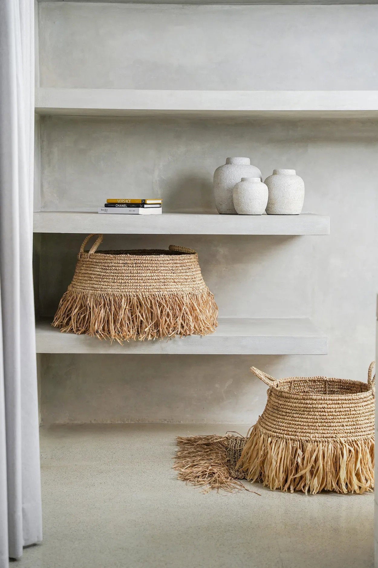 De Raffia Deluxe Manden - Natuurlijk - Groot