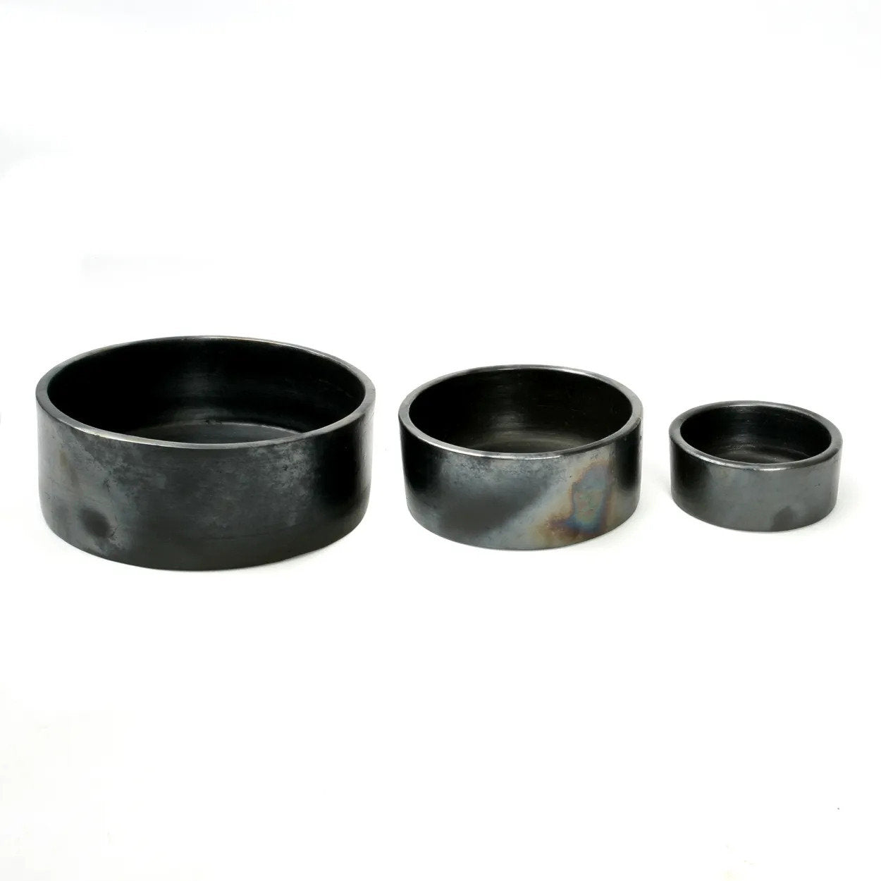 Le plat cylindrique brûlé - Noir - Lot de 3