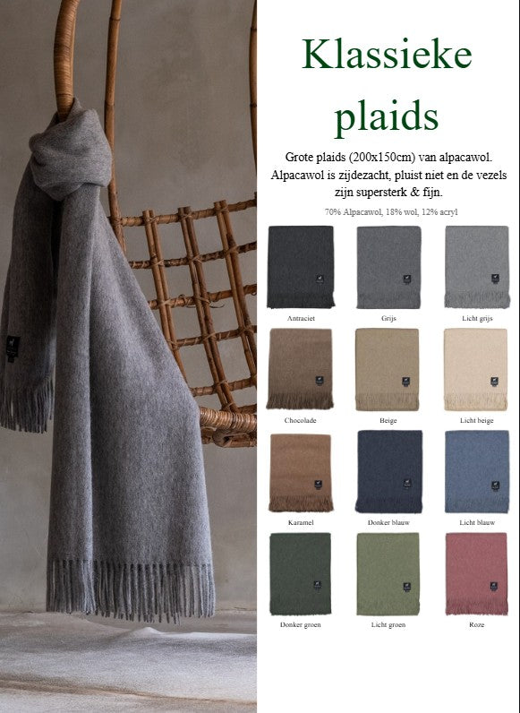 Alpaca Plaid - Lichtblauw - 200x150cm - Nieuw!