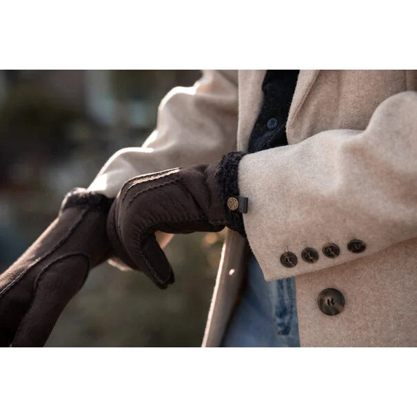 Lamsleren Dameshandschoenen - Bruin - Maat M