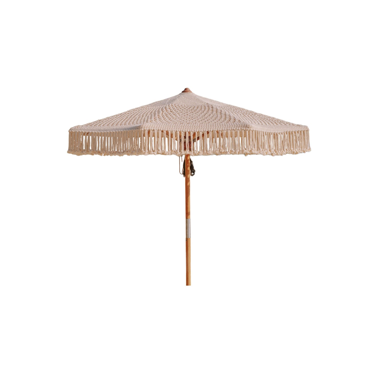 Extra large hand knotted parasol -cream- 300cm