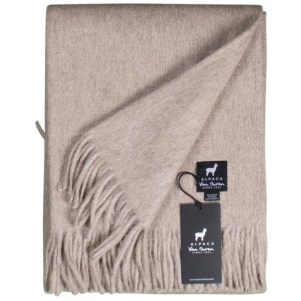 Alpaca Plaid - Lichtbeige - 200x150cm - Nieuw!