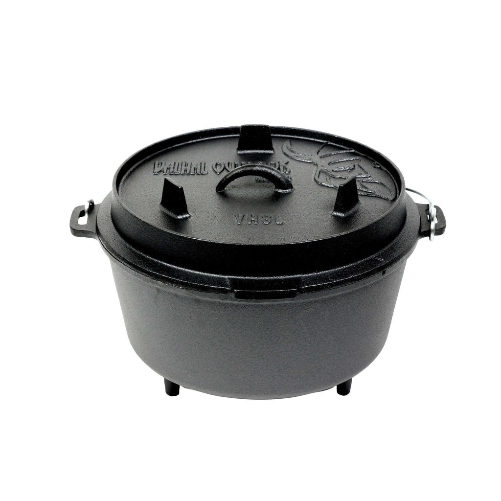 Cocotte en fonte avec pieds pour extérieur 8 litres