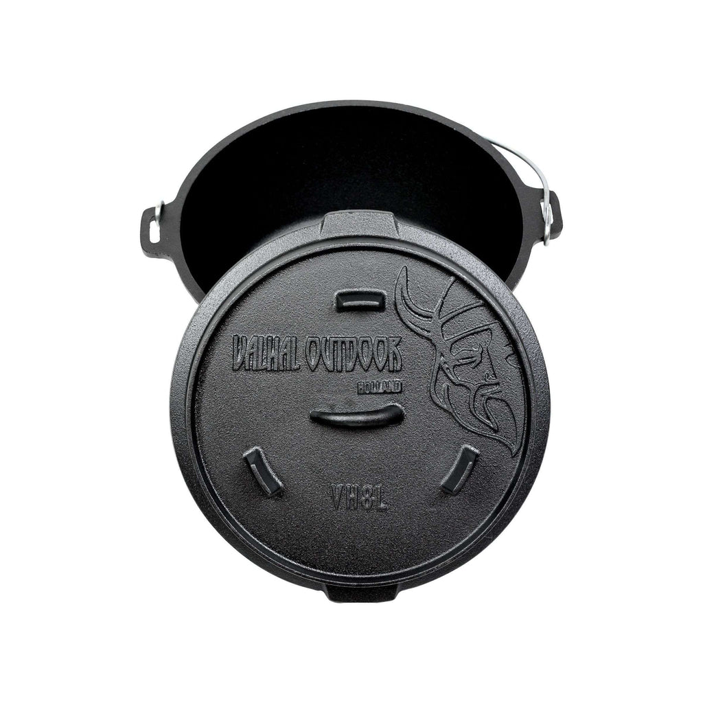 Cocotte en fonte avec pieds pour extérieur 8 litres