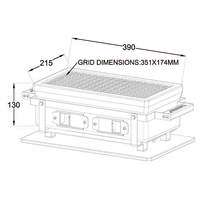 Shichirin Table Grill Medium Rectangular