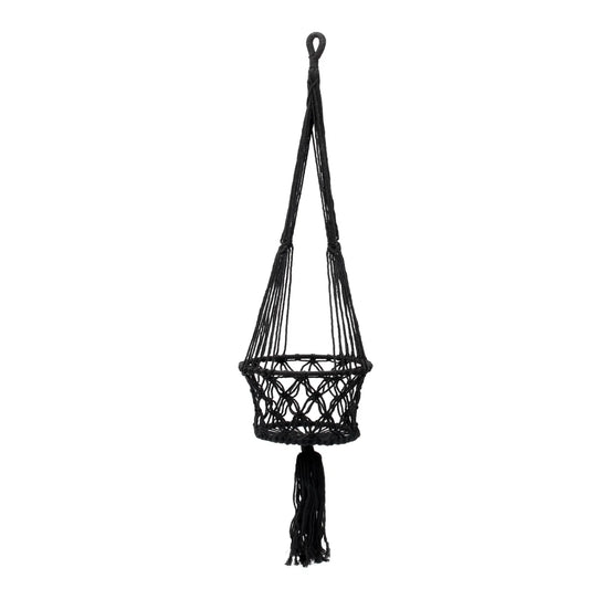 The Macramé Plant Hanger - Black - L_40