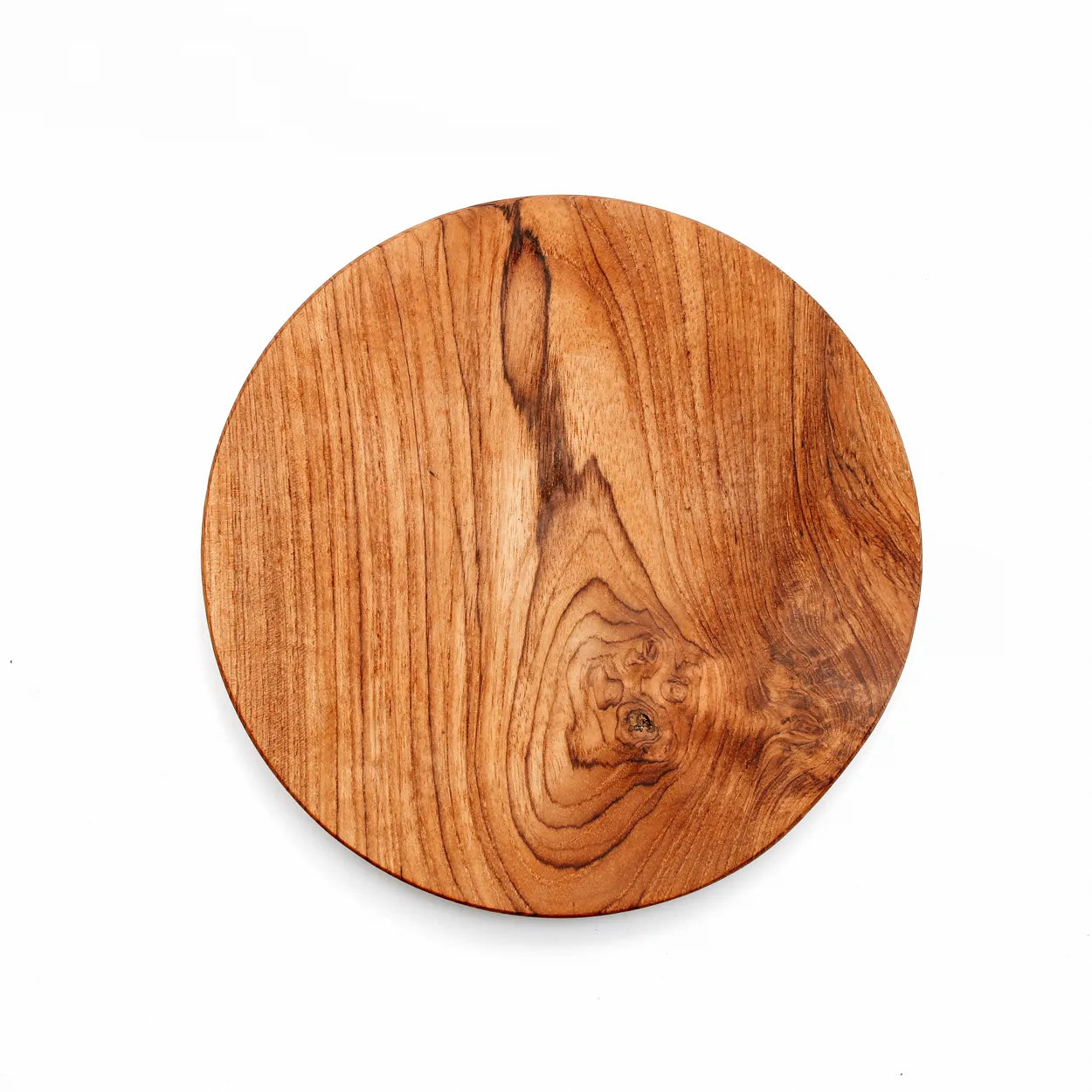 Assiette ronde en racine de teck - M