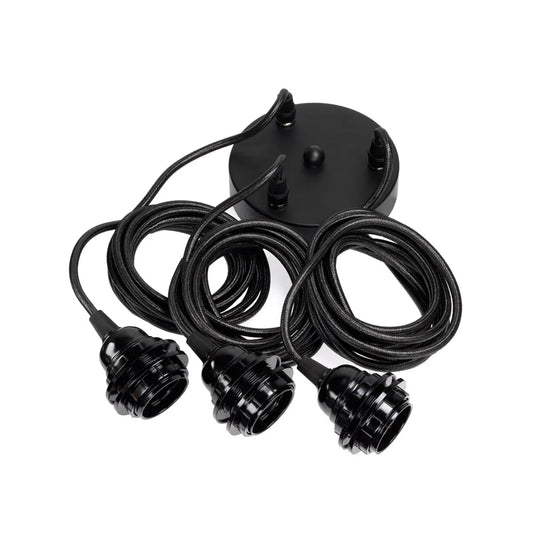 Fitting Lamp Ceiling - Black - 3 Fittings