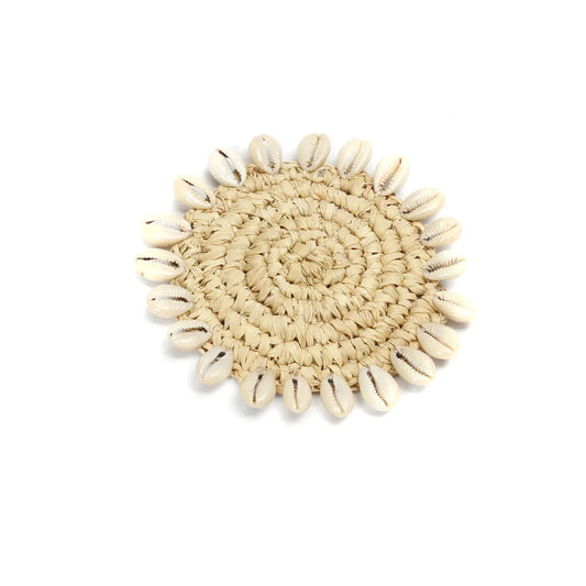 De Raffia Schelp Onderzetter - Natuurlijk