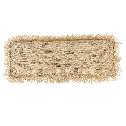 De Raffia Kussenhoes Rechthoekig - Natuurlijk - 35x100