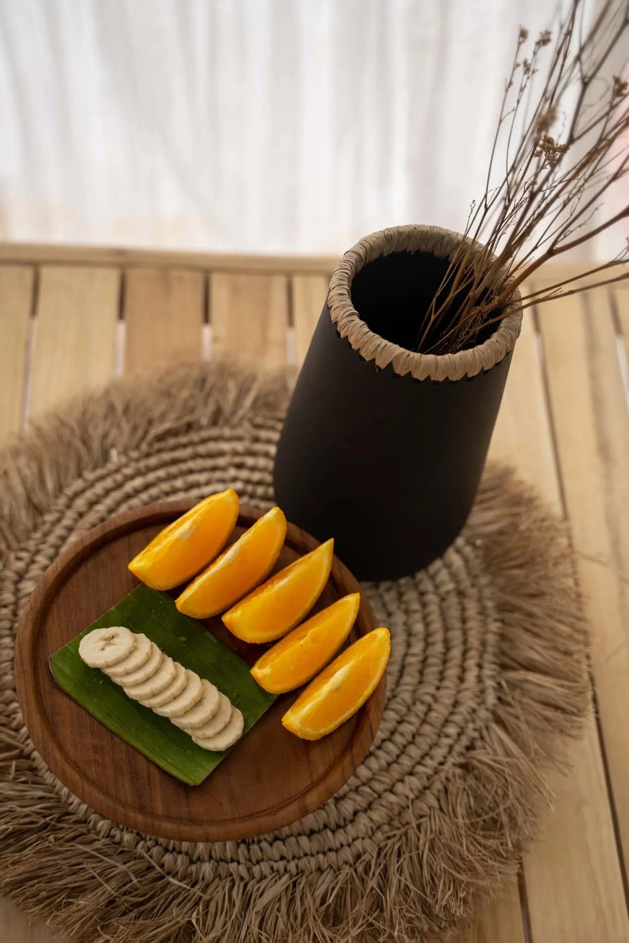 Le set de table en raphia jonc de mer - naturel