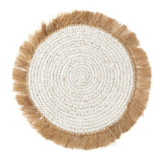 Set de table en raphia jacinthe d'eau - Blanc naturel