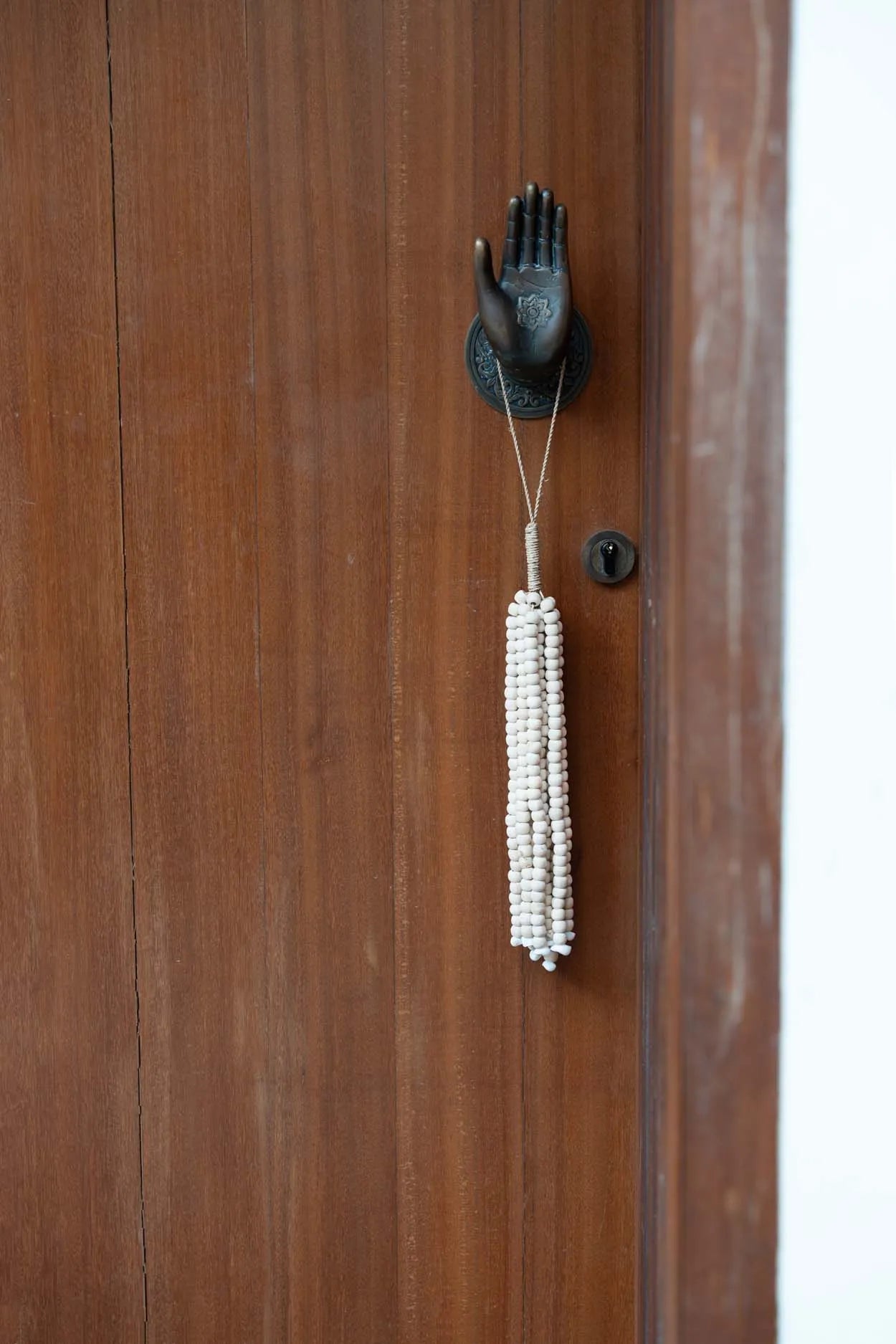 Le pompon en perles de bois - Naturel 2 pièces