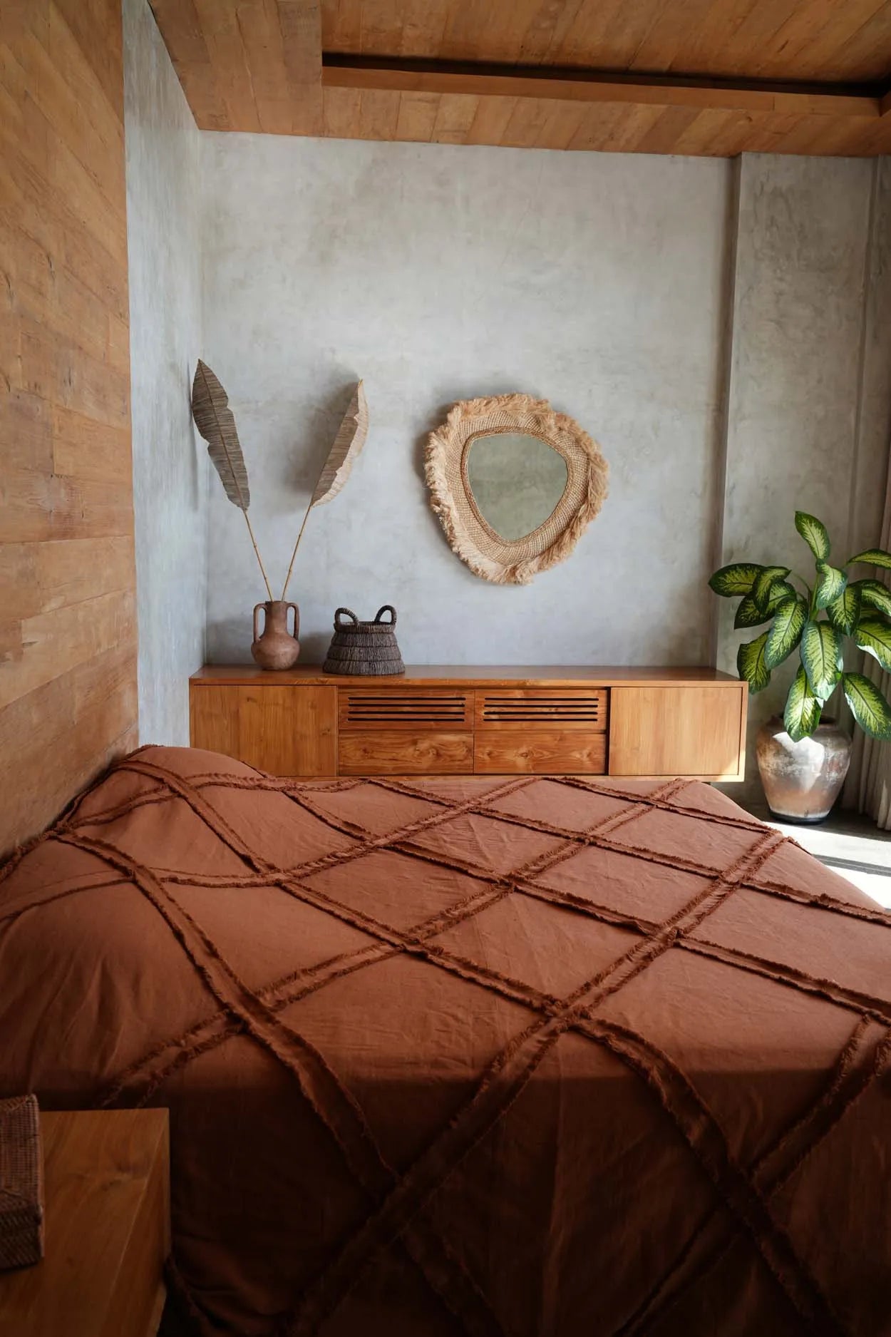 The Berber bedspread 300 x 240 - Terracotta