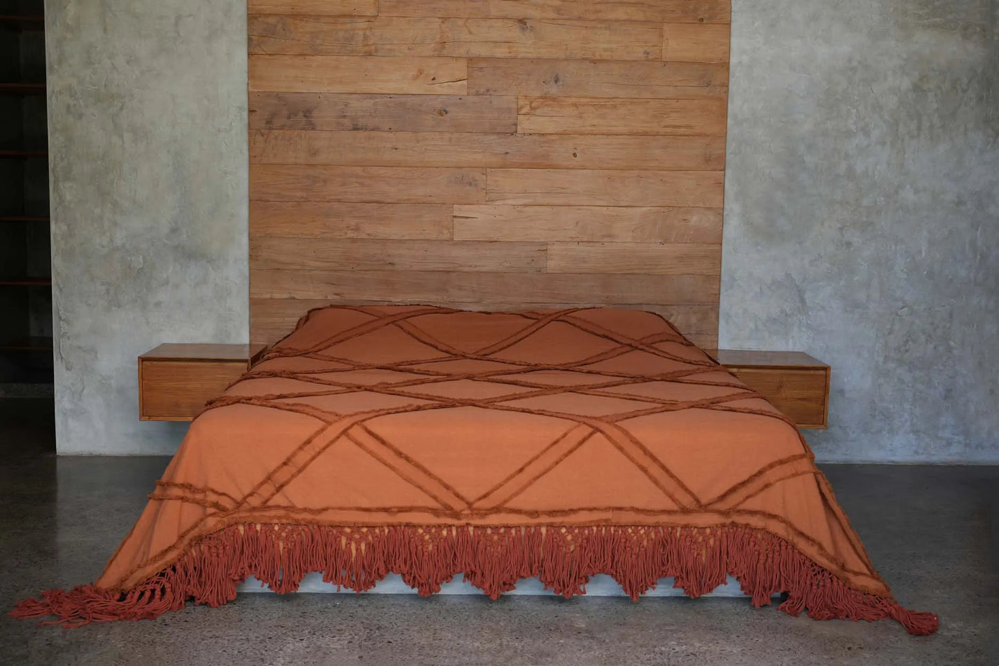 The Berber bedspread 300 x 240 - Terracotta