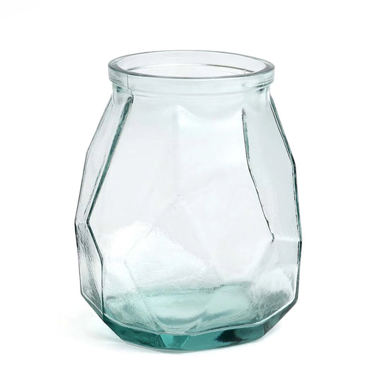 De Brede Origami Vaas - Blauw
