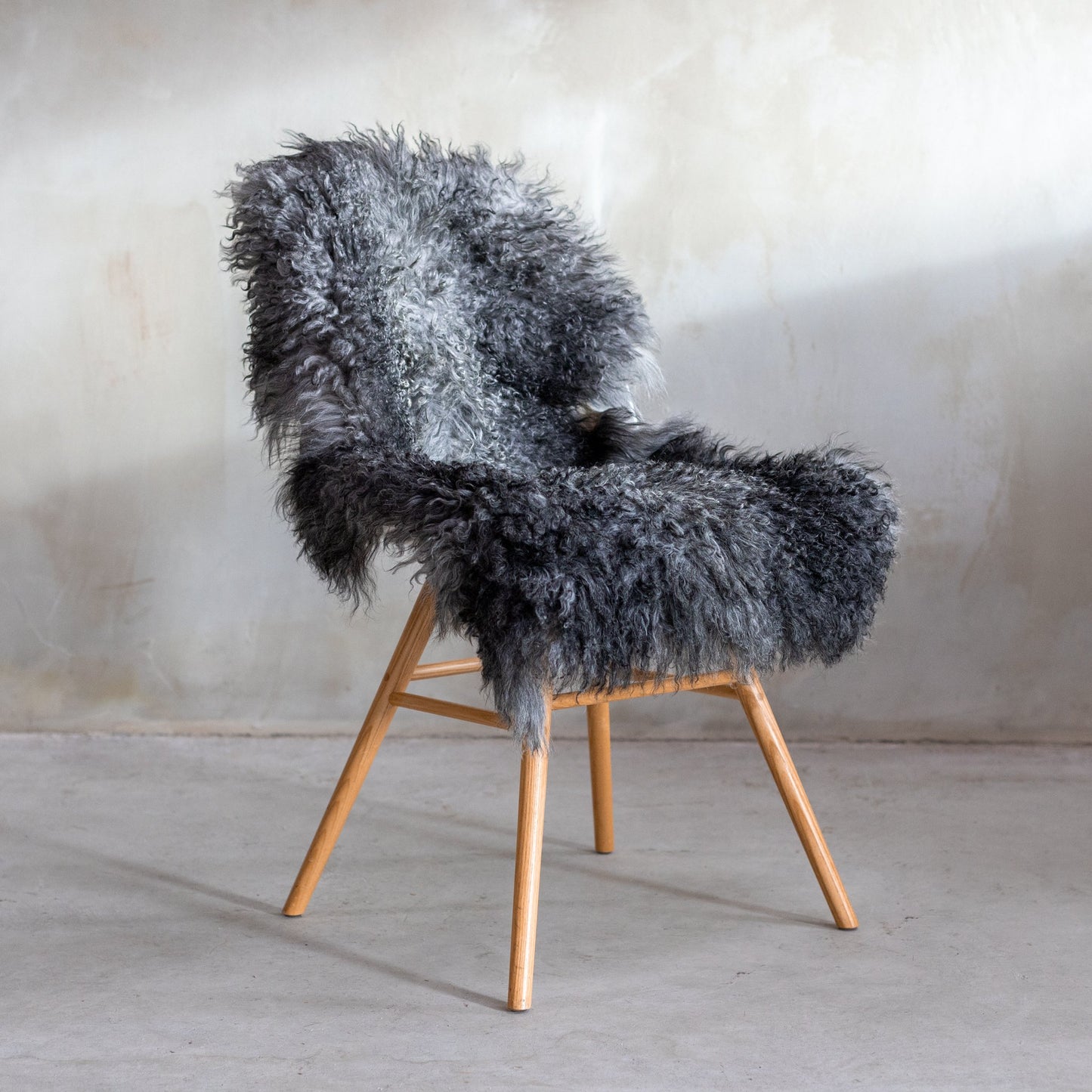 Tibetan Sheepskin with natural grey colors