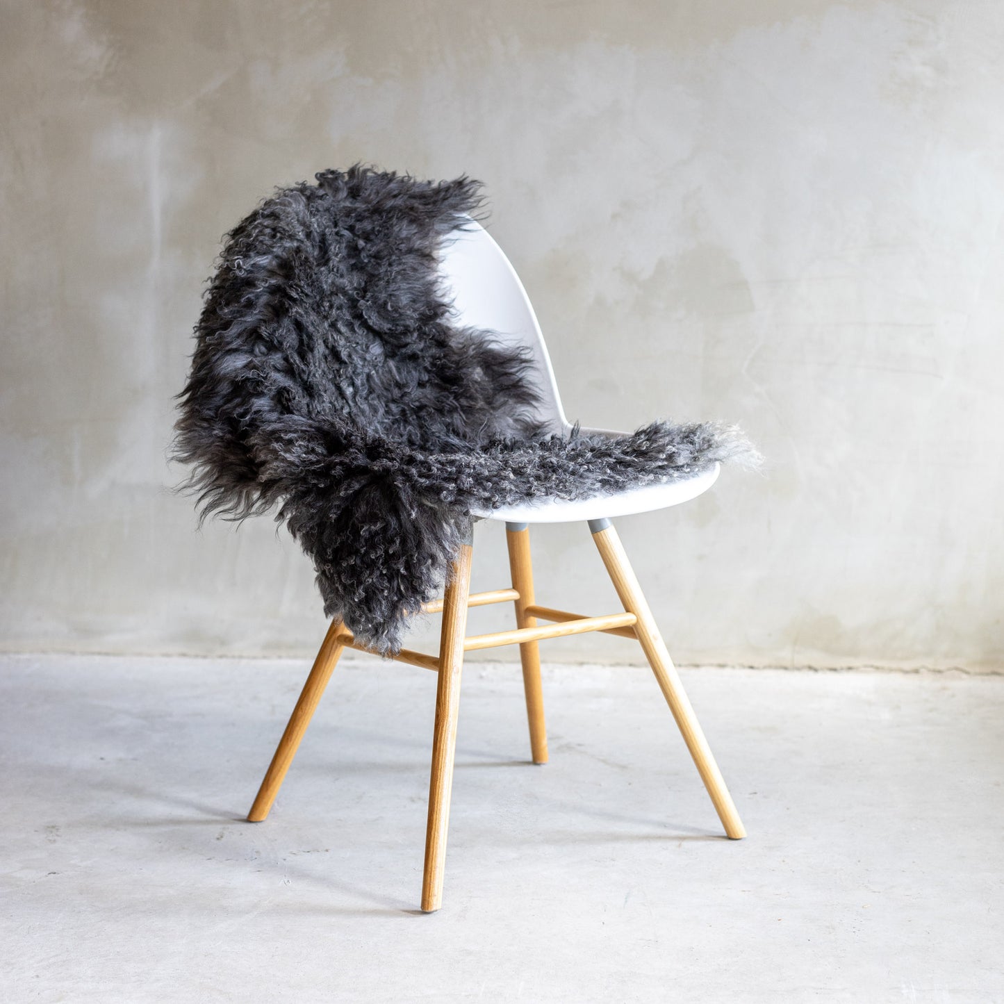 Tibetan Sheepskin with natural grey colors