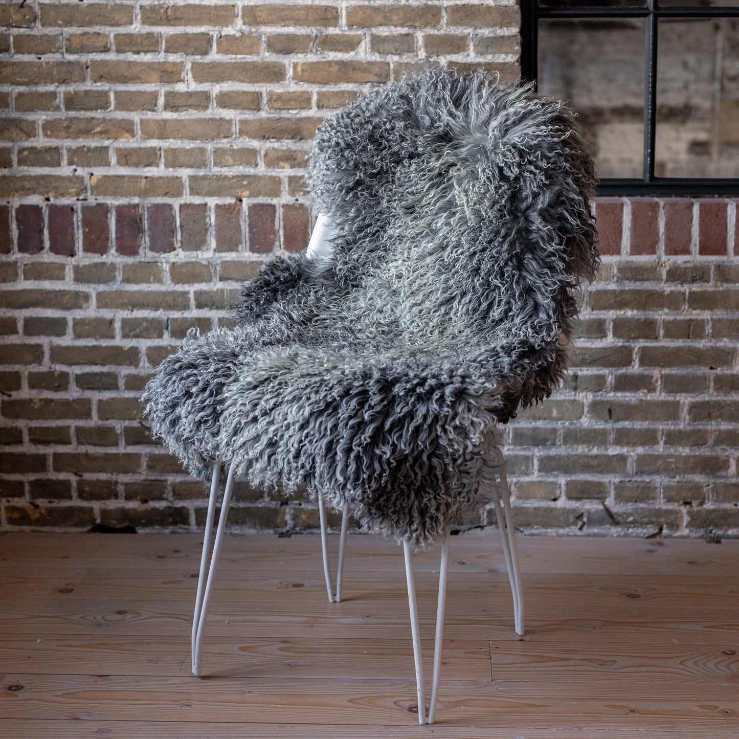 Tibetan Sheepskin with natural grey colors