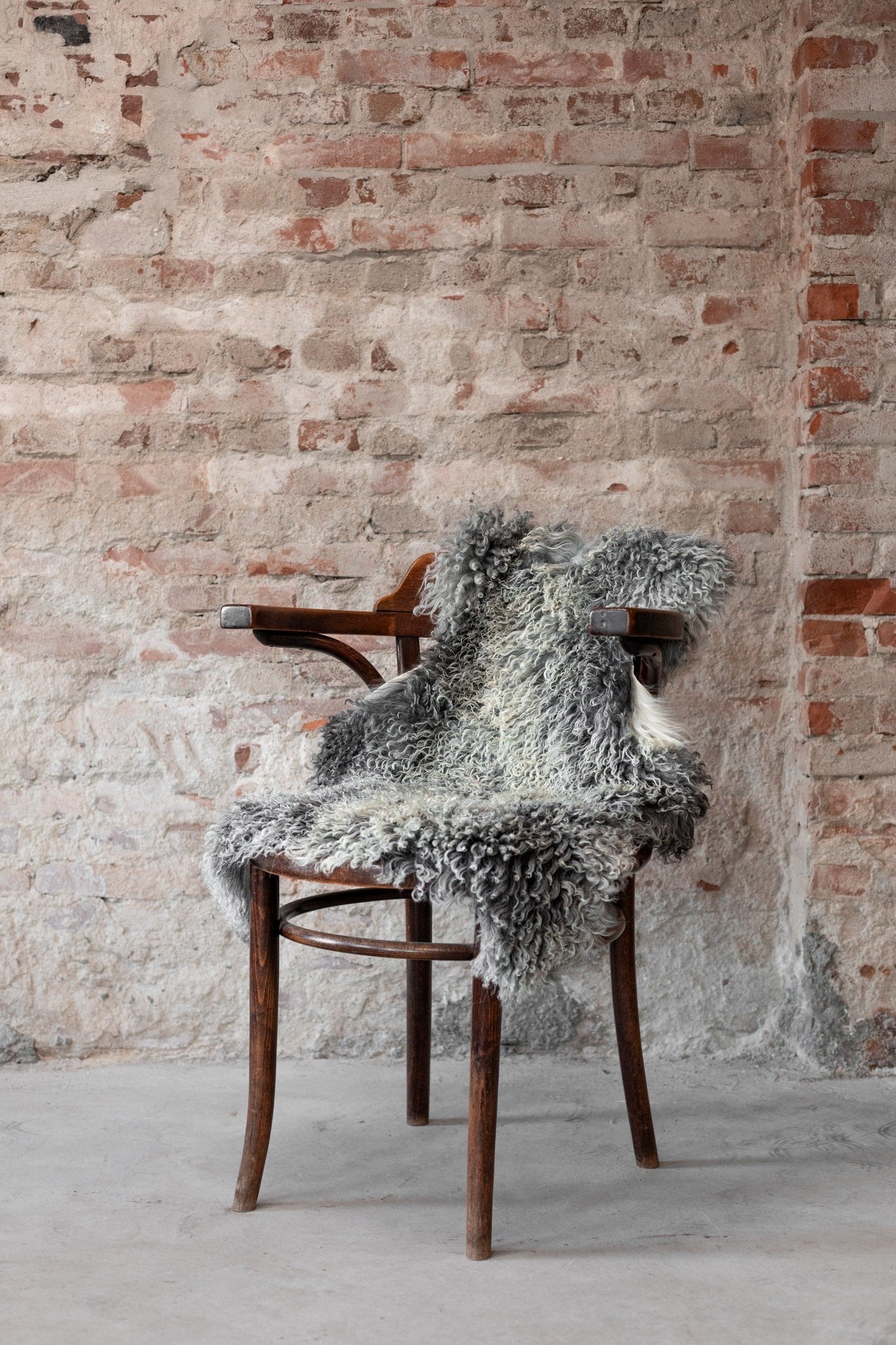 Tibetan Sheepskin with natural grey colors