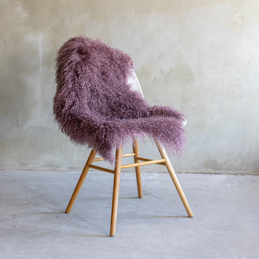 Tibetaanse schapenvacht - vintage paars