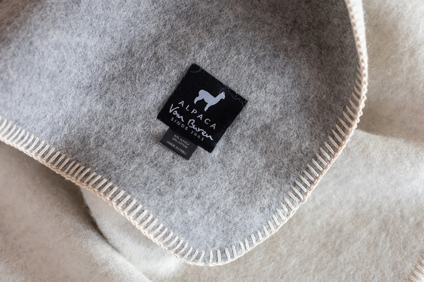 Wiegdeken alpacawol - Lichtgrijs - 100x75cm