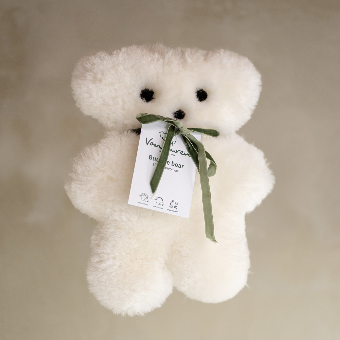 Groot Buurtje Beer - Merino Schapenvacht Knuffel Off White