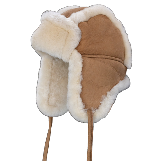 Schapenvacht baby- en kindermuts - Camel - M (2-4jr)