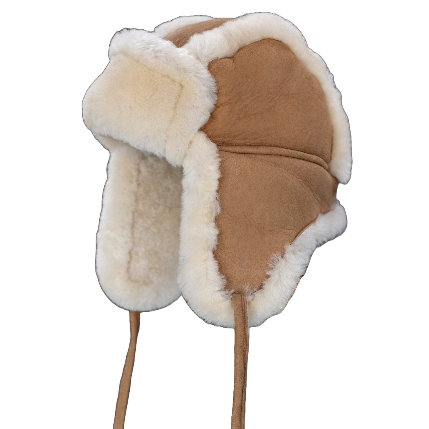 Schapenvacht baby- en kindermuts - Camel - L