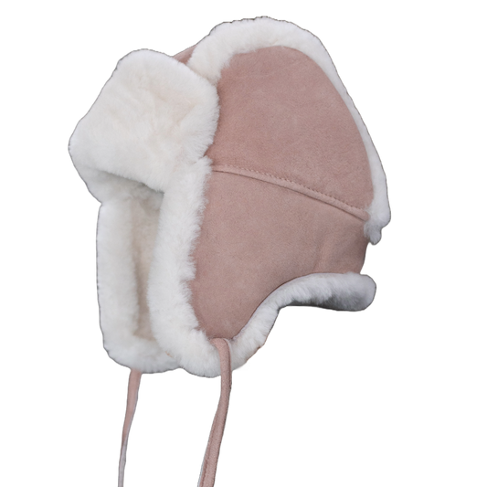 Schapenvacht baby- en kindermuts - Roze - S (1-2j)