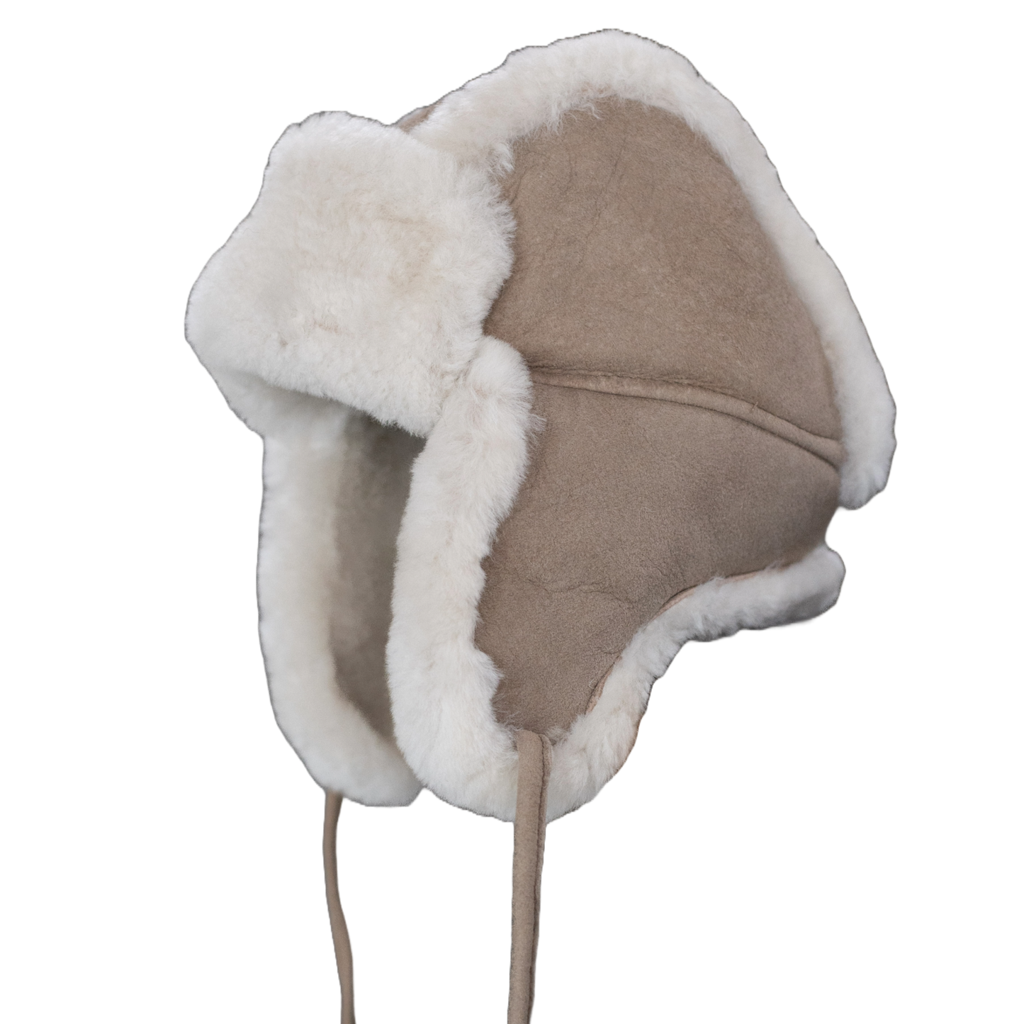Schapenvacht baby- en kindermuts - taupe - L (4-6jr)