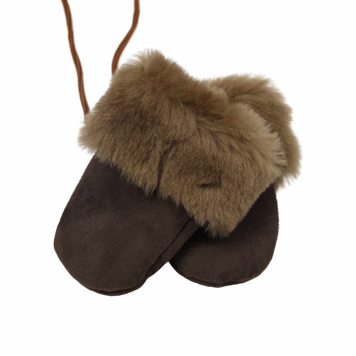 Lamsvacht Babywantjes Bruin 1/2 jaar